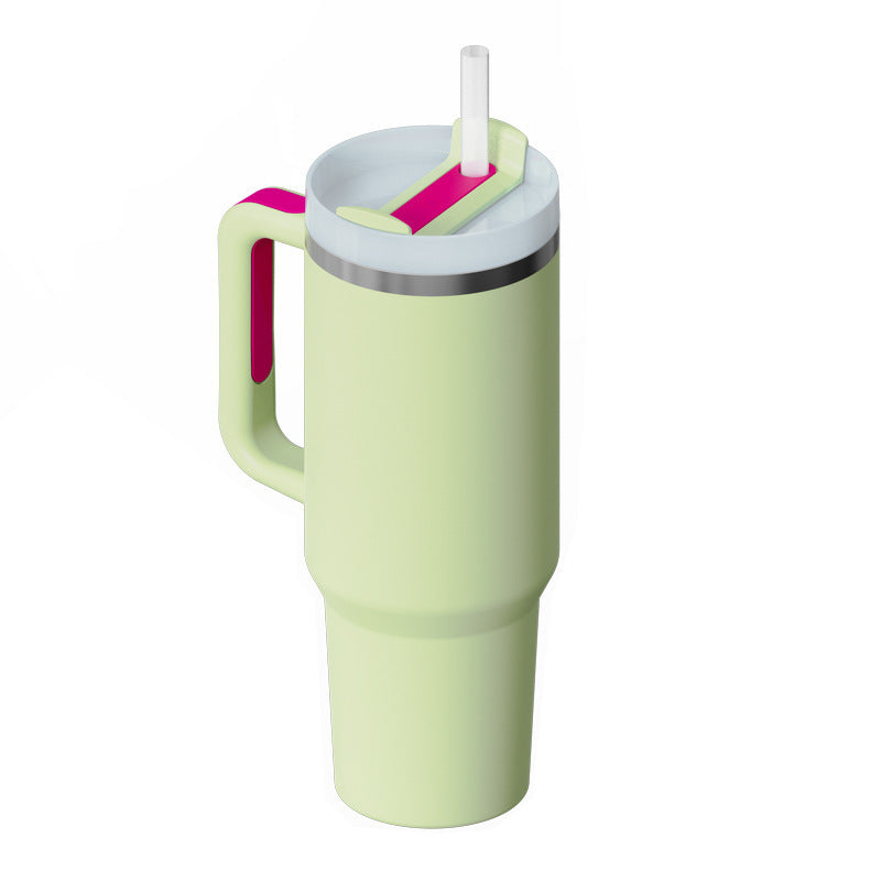 Vaso Térmico 40oz con Asa y Pajita – Acero Inoxidable, Aislado al Vacío, Antiderrames
