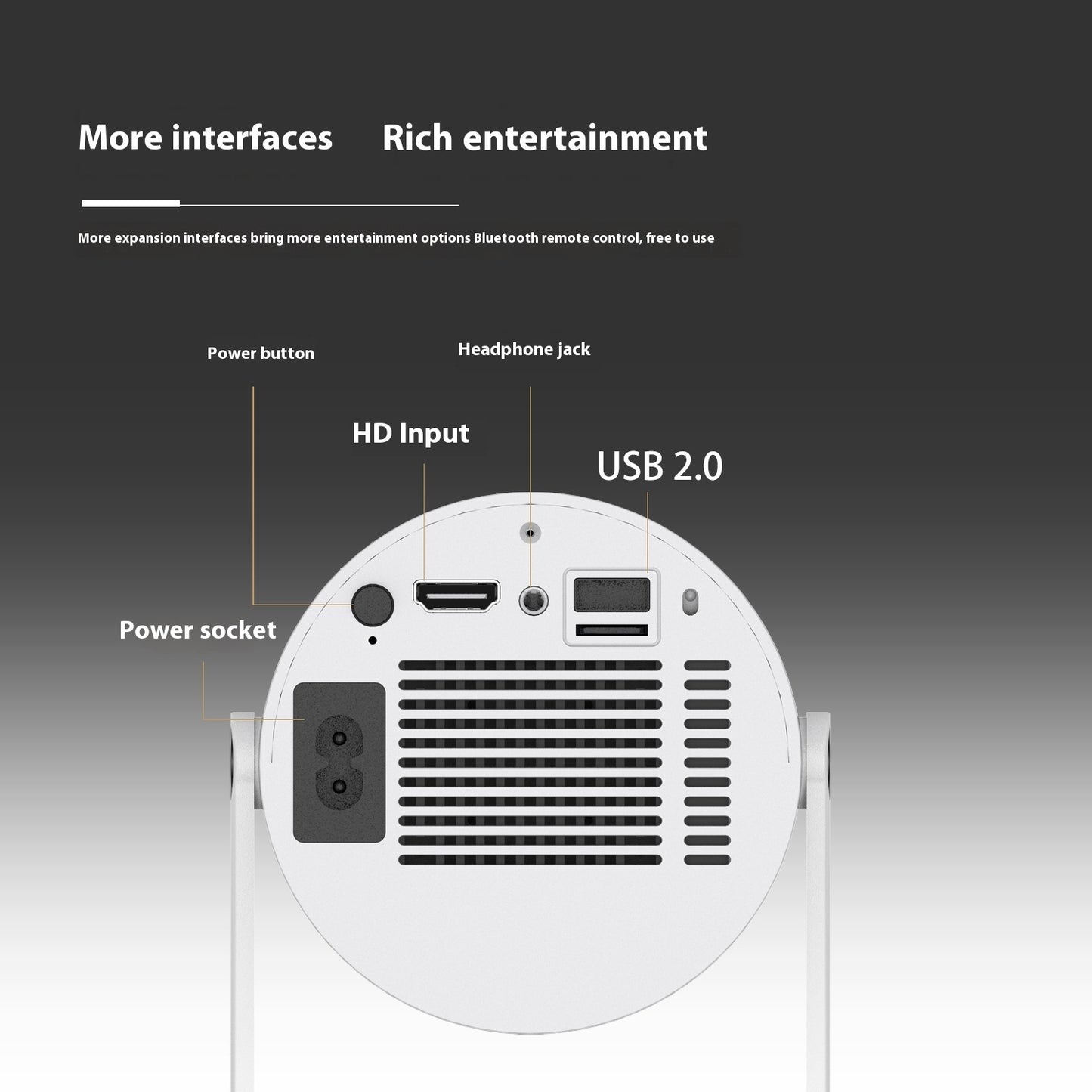 Proyector Portátil HY300 – 180° Rotación, Autoenfoque y Soporte 4K