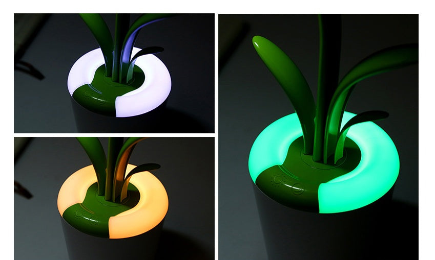 Lámpara LED Recargable con forma de planta y Protección Ocular – 3 Niveles y Luz Ambiental
