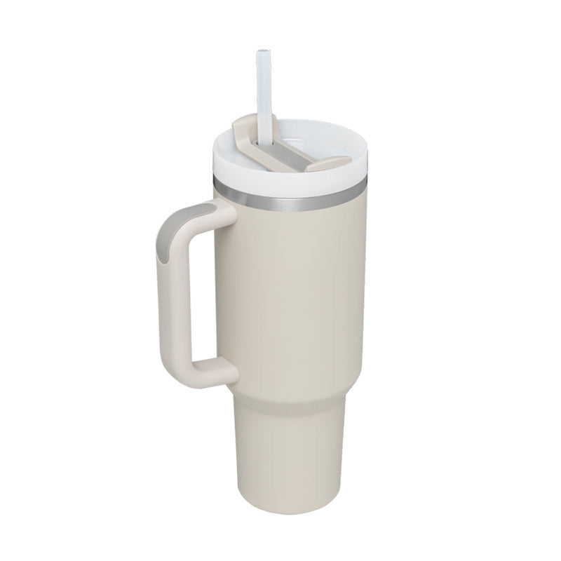 Vaso Térmico 40oz con Asa y Pajita – Acero Inoxidable, Aislado al Vacío, Antiderrames