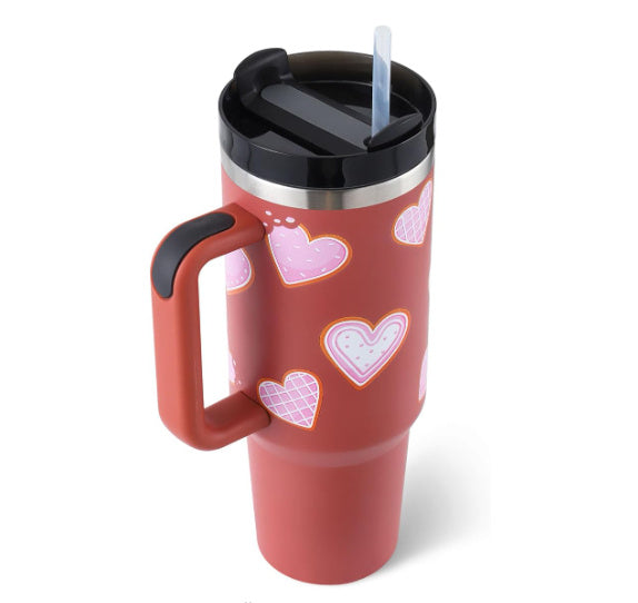 Vaso Térmico 40oz con Asa y Pajita – Acero Inoxidable, Aislado al Vacío, Antiderrames