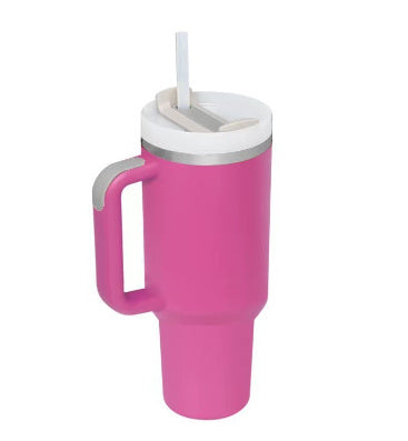 Vaso Térmico 40oz con Asa y Pajita – Acero Inoxidable, Aislado al Vacío, Antiderrames