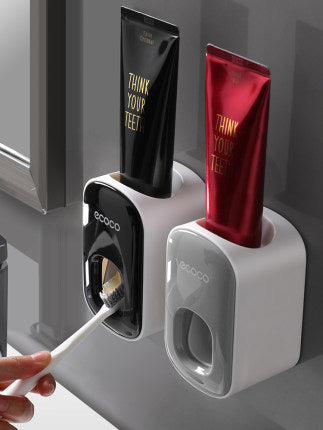 Dispensador Automático de Pasta de Dientes con Soporte para Cepillos – Montaje en Pared