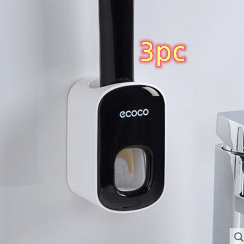 Dispensador Automático de Pasta de Dientes con Soporte para Cepillos – Montaje en Pared