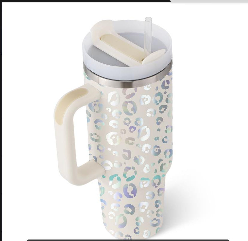 Vaso Térmico 40oz con Asa y Pajita – Acero Inoxidable, Aislado al Vacío, Antiderrames