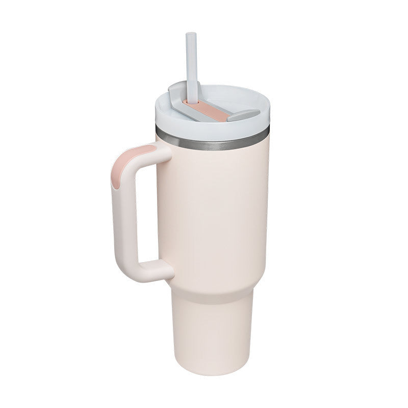 Vaso Térmico 40oz con Asa y Pajita – Acero Inoxidable, Aislado al Vacío, Antiderrames