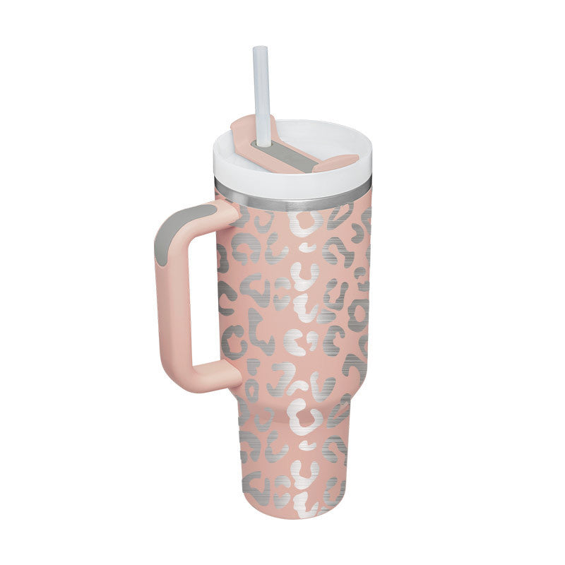 Vaso Térmico 40oz con Asa y Pajita – Acero Inoxidable, Aislado al Vacío, Antiderrames