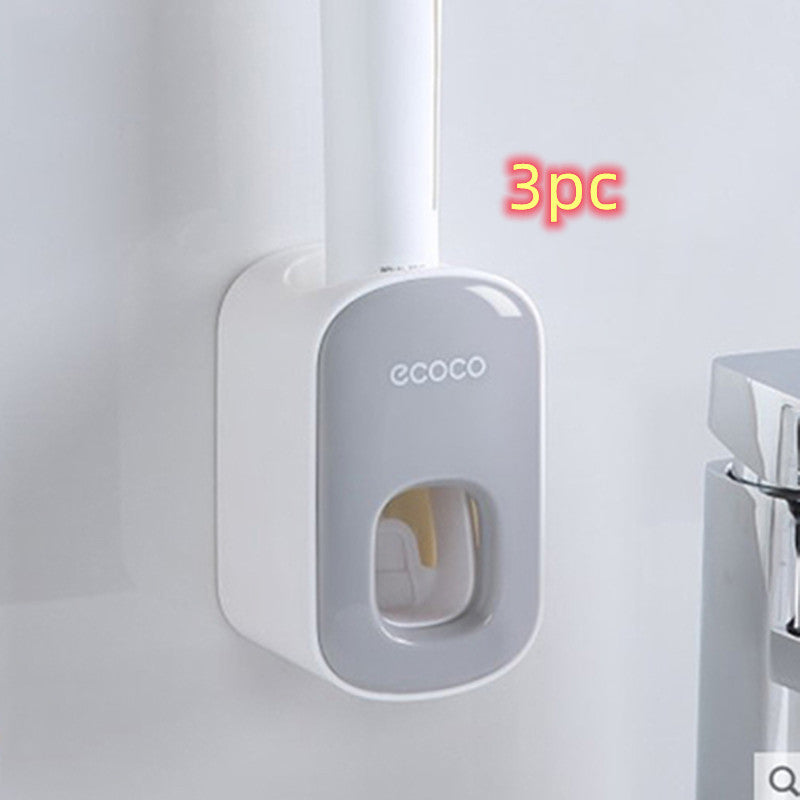 Dispensador Automático de Pasta de Dientes con Soporte para Cepillos – Montaje en Pared