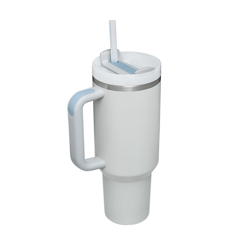 Vaso Térmico 40oz con Asa y Pajita – Acero Inoxidable, Aislado al Vacío, Antiderrames