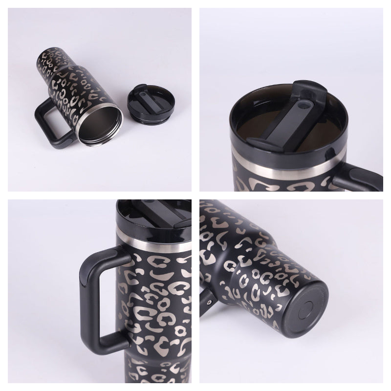 Vaso Térmico 40oz con Asa y Pajita – Acero Inoxidable, Aislado al Vacío, Antiderrames