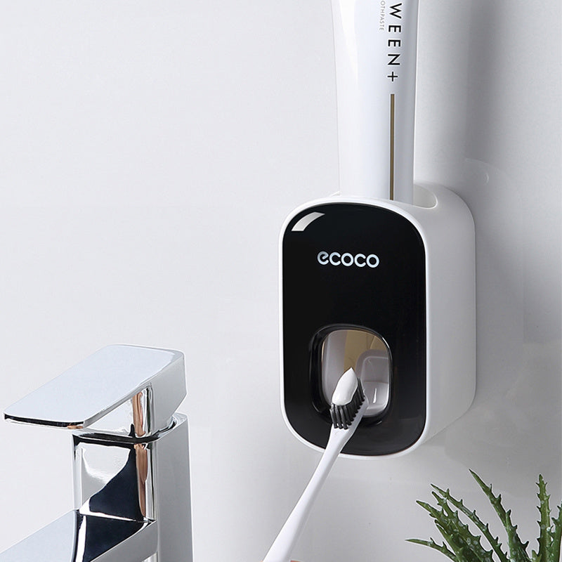 Dispensador Automático de Pasta de Dientes con Soporte para Cepillos – Montaje en Pared
