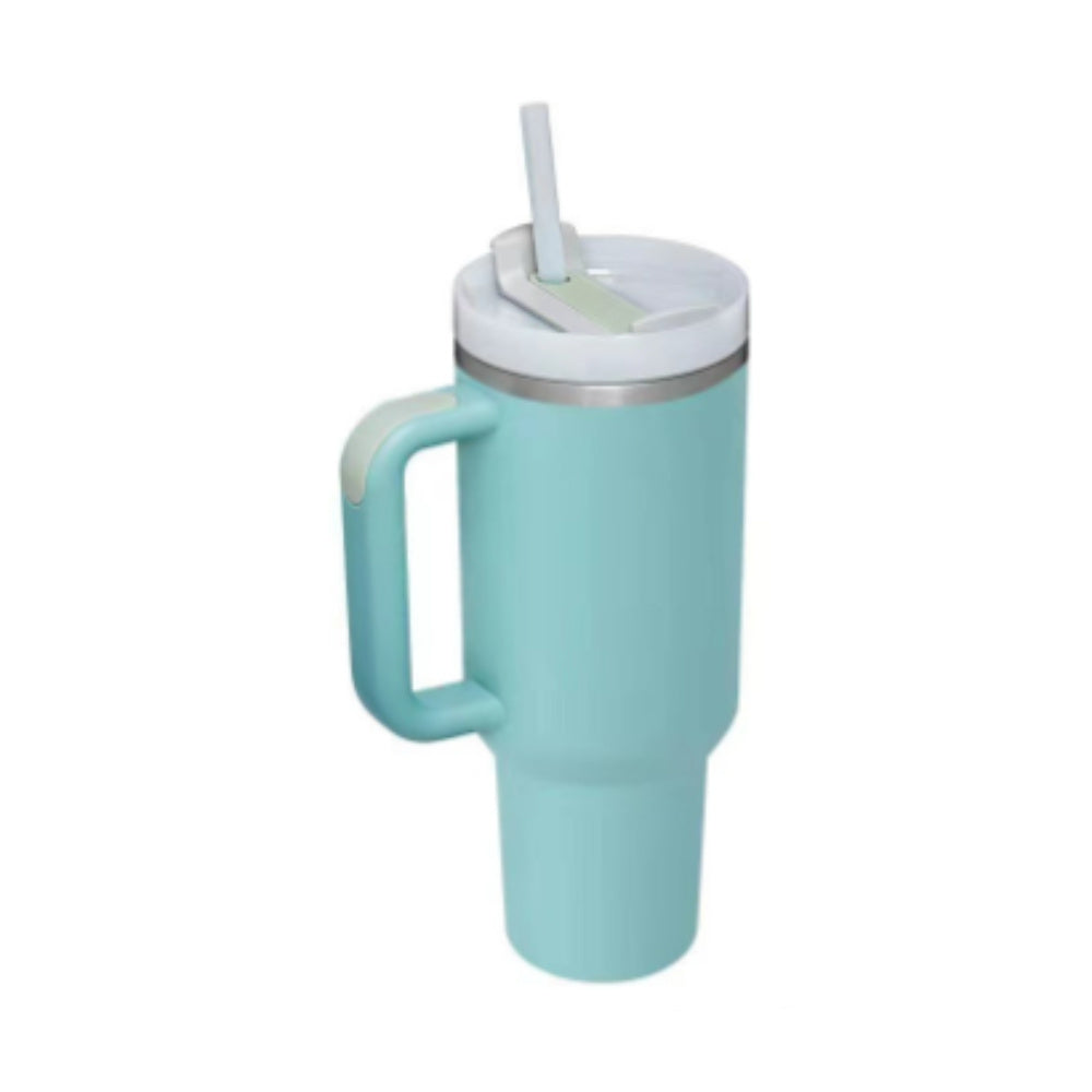 Vaso Térmico 40oz con Asa y Pajita – Acero Inoxidable, Aislado al Vacío, Antiderrames