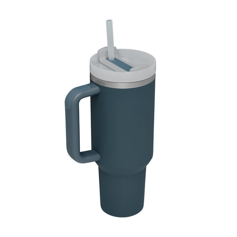 Vaso Térmico 40oz con Asa y Pajita – Acero Inoxidable, Aislado al Vacío, Antiderrames