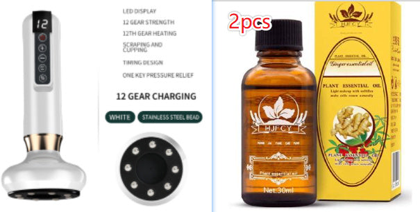 Masajeador Eléctrico de Cupping y Gua Sha – 6/12 Niveles, Calor Infrarrojo y Terapia Anticelulitis