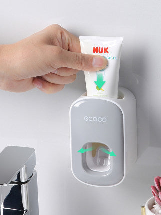 Dispensador Automático de Pasta de Dientes con Soporte para Cepillos – Montaje en Pared