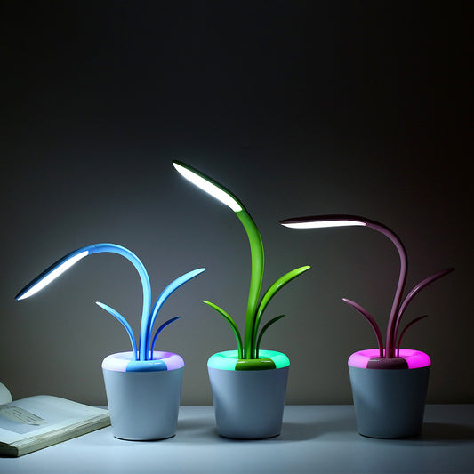 Lámpara LED Recargable con forma de planta y Protección Ocular – 3 Niveles y Luz Ambiental