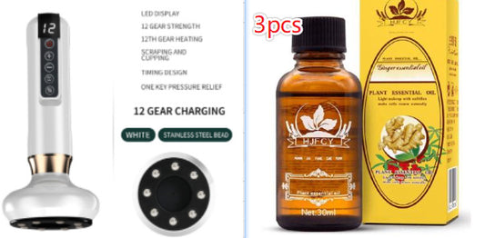 Masajeador Eléctrico de Cupping y Gua Sha – 6/12 Niveles, Calor Infrarrojo y Terapia Anticelulitis