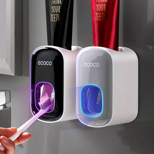 Dispensador Automático de Pasta de Dientes con Soporte para Cepillos – Montaje en Pared