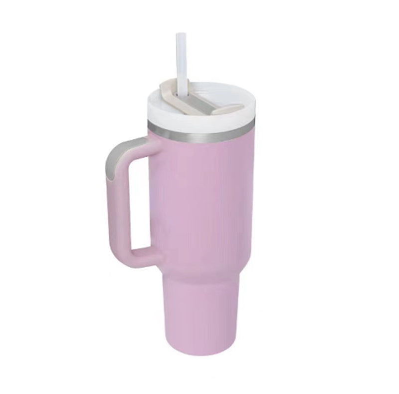 Vaso Térmico 40oz con Asa y Pajita – Acero Inoxidable, Aislado al Vacío, Antiderrames