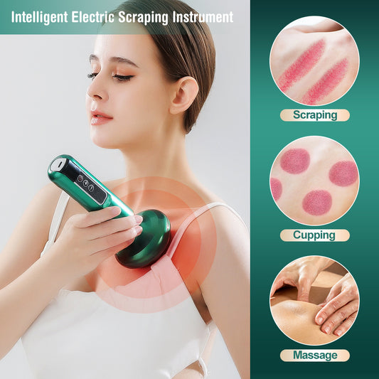Masajeador Eléctrico de Cupping y Gua Sha – 6/12 Niveles, Calor Infrarrojo y Terapia Anticelulitis